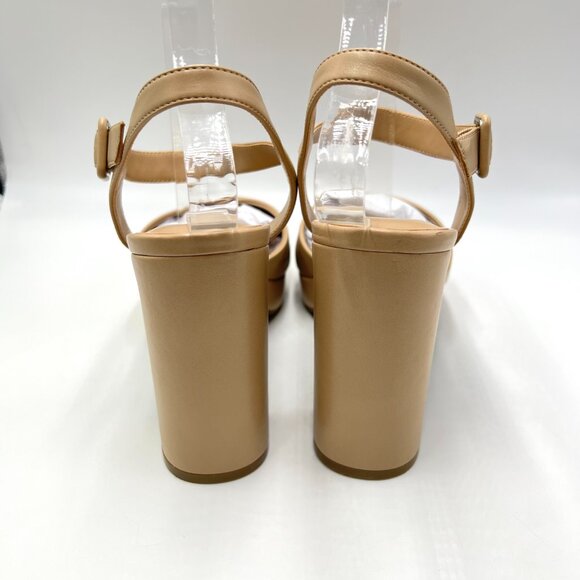 Anne Klein Womens Size 11 Zena Nude Beige Faux Vegan Leather Sandals Heels Shoes - Picture 7 of 16